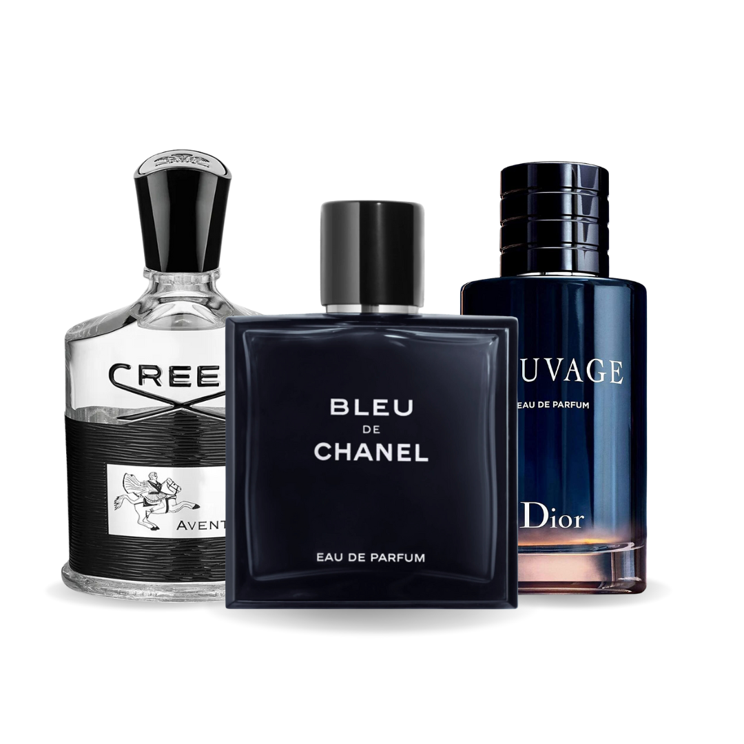 Zestaw 3 perfumy Creed AVENTUS, BLEU DE CHANEL, Dior SAUVAGE 100ml